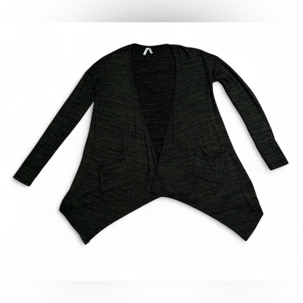 Green and black fall Open-Front Draped Cardigan XS lightweight NWOT